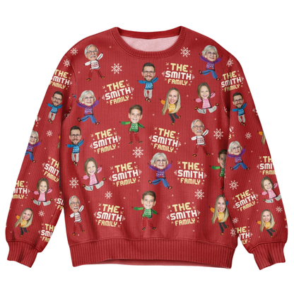 Custom Family Faces Ugly Christmas Sweatshirt, Custom Photo Xmas Sweatshirt 2D1068
