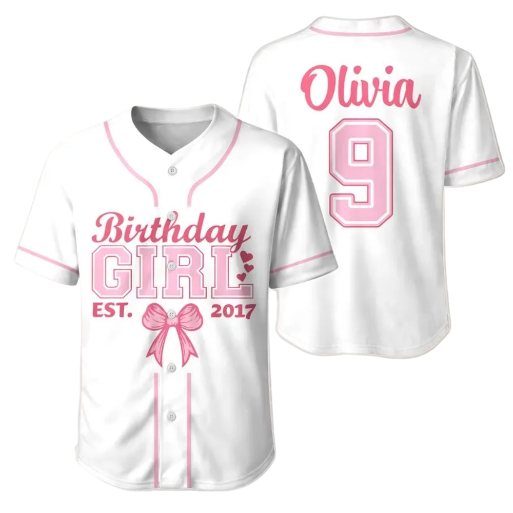 Personalized Birthday Girl Family Matching Baseball Jersey, Custom Birthday Matching Family Baseball Shirts ET0707