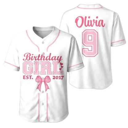 Personalized Birthday Girl Family Matching Baseball Jersey, Custom Birthday Matching Family Baseball Shirts ET0707