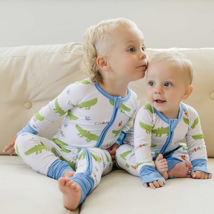 Alligator Baby Convertible Zipper Romper, Alligator Convertible Romper For Baby BB0329