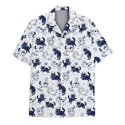 Cat Astronaut Hawaiian Shirt Men And Women, Cat Space Hawaiian Shirts HE0088
