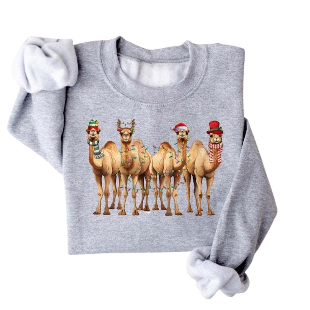 Camel Christmas Sweatshirt Womens, Camel Lover Sweatshirt 2D0618