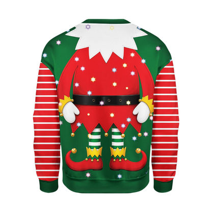 Christmas Elf Costume Sweatshirt For Men Women, Elk Christmas 3D Sweatshirt 2D1136