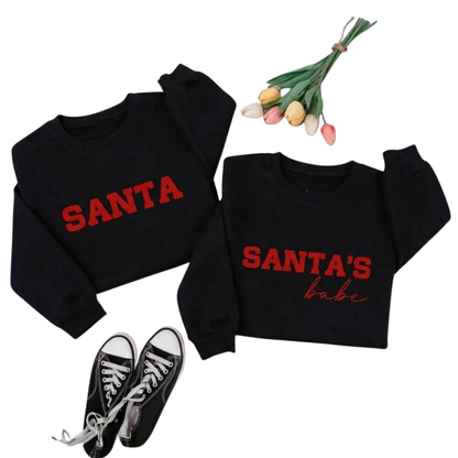 Santa And Santa's Babe Couple Matching Sweatshirt, Christmas Sweatshirt For His And Her ET1636