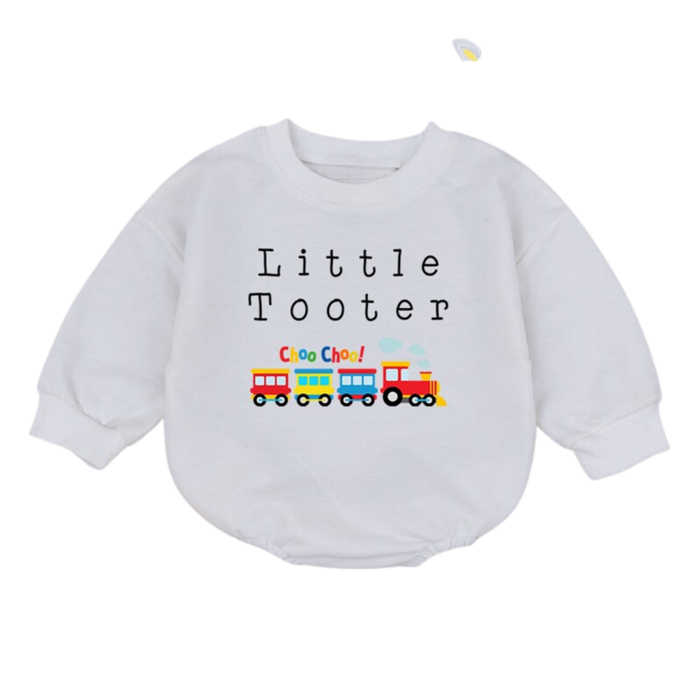 Little Toolers Baby Romper Sweatshirt, Train Romper Sweatshirt For Baby BB0583