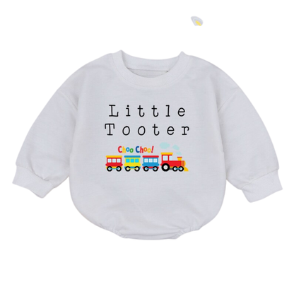 Little Toolers Baby Romper Sweatshirt, Train Romper Sweatshirt For Baby BB0583