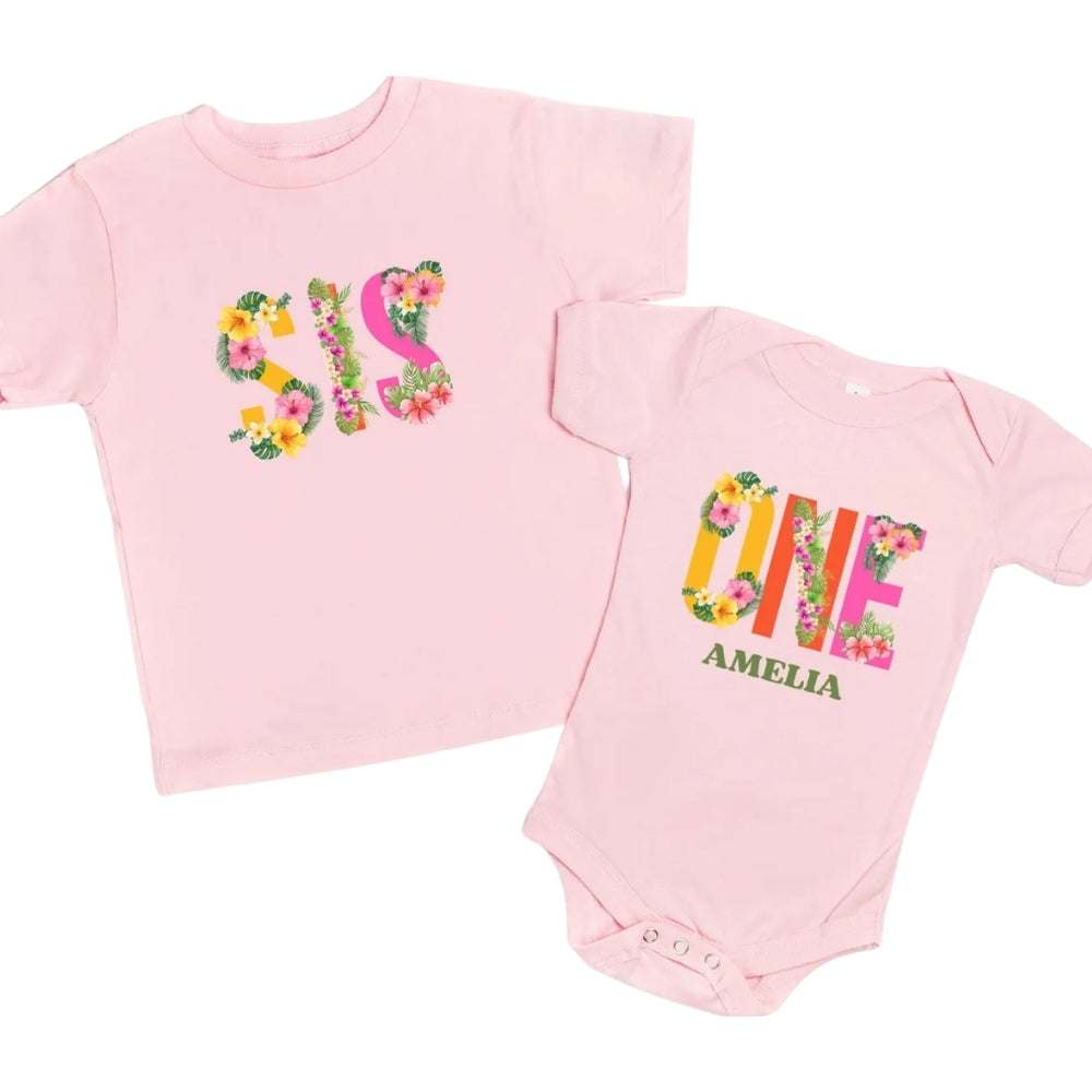 Custom Floral Matching 1st Birthday Family T Shirts, Custom Floral First Birthday Shirts For Family ET0283
