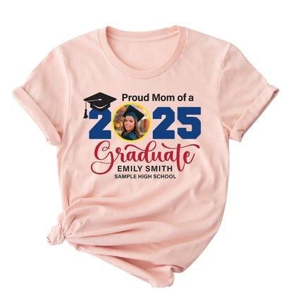 Proud Of Graduation Custom Photo Matching Family T Shirts, Custom Graduation Matching Shirts For Family ET0426