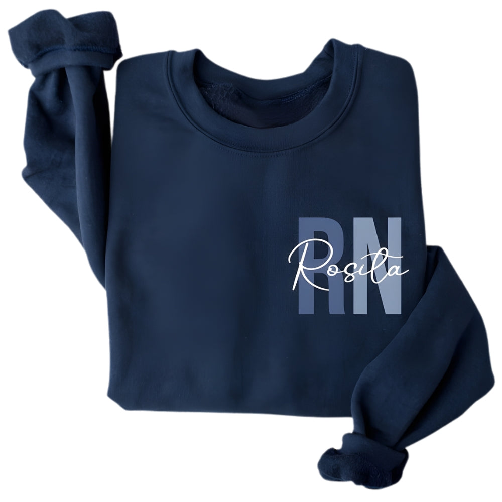 Custom Registered Nurse Sweatshirt With Name, Custom Nurse Sweatshirt 2D0384