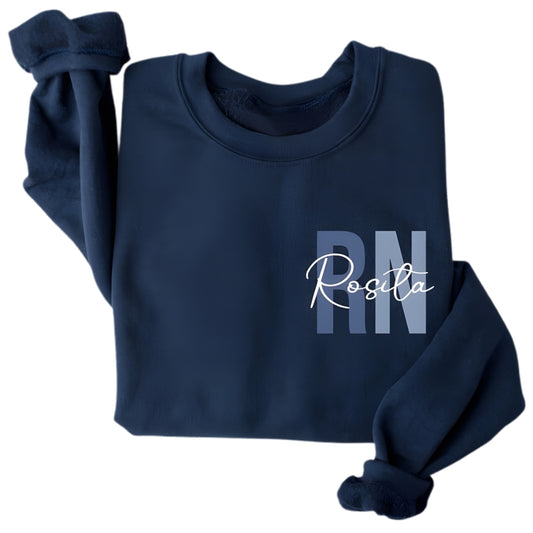 Custom Registered Nurse Sweatshirt With Name, Custom Nurse Sweatshirt 2D0384