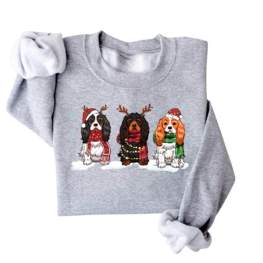 Cavalier King Charles Spaniel Christmas Sweatshirt, Christmas Dog Lover Sweatshirt 2D0619