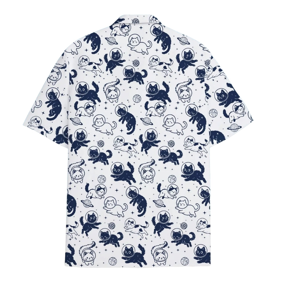 Cat Astronaut Hawaiian Shirt Men And Women, Cat Space Hawaiian Shirts HE0088