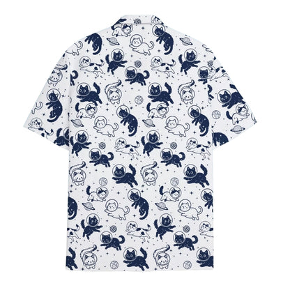 Cat Astronaut Hawaiian Shirt Men And Women, Cat Space Hawaiian Shirts HE0088