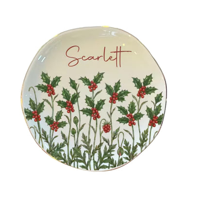 Custom Birth Flower Ring Dish For Bridesmaid, Personalized Birth Month Flower Jewelry Dish For Wedding Bridesmaid WD0182