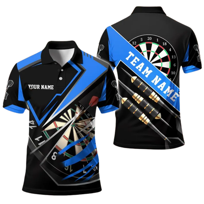 Custom Team Black And Red Darts Polo Shirt For Mens, Custom Darts Team Shirts DE0029