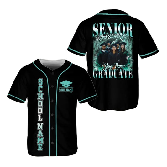 Custom Photo Matching Senior Family Baseball Jersey, Custom Family Graduation Baseball Shirts With Photo ET0708