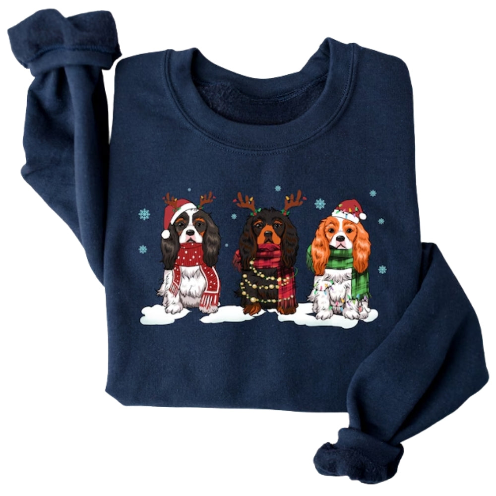 Cavalier King Charles Spaniel Christmas Sweatshirt, Christmas Dog Lover Sweatshirt 2D0619