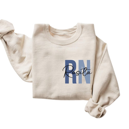 Custom Registered Nurse Sweatshirt With Name, Custom Nurse Sweatshirt 2D0384