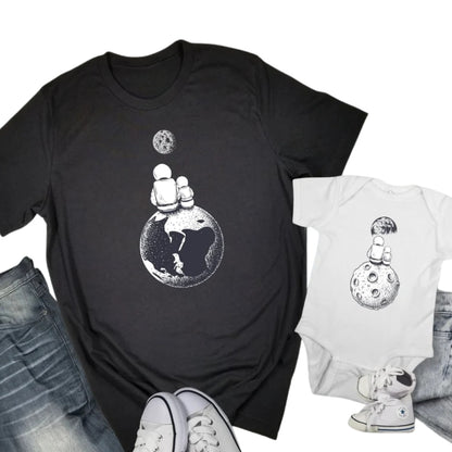 Astronaut Space Daddy And Me Matching T Shirts Father's Day, Space Astronaut Matching Dad Son Shirts ET0876