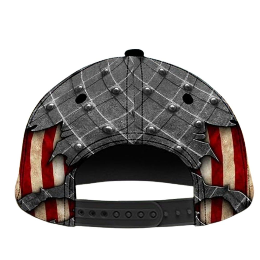 Custom Checkered USA Flag Motocross Baseball Cap, Personalized Patriotic Racing Dirt Bike Cap CP0512