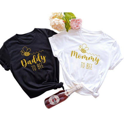 Daddy Mommy To Bee Custom Matching Pregnancy Announcement Family T Shirts, Custom Baby Reveal Matching Shirts For Family ET0284