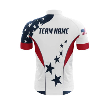 Custom American Flag Cycling Short Sleeve Jersey For Men, Custom Patriotic Cycling Jerseys CG0420