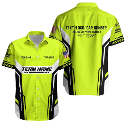 Personalized Racing Car Hawaiian Shirt, Custom Team Race Car Uniform HE0217