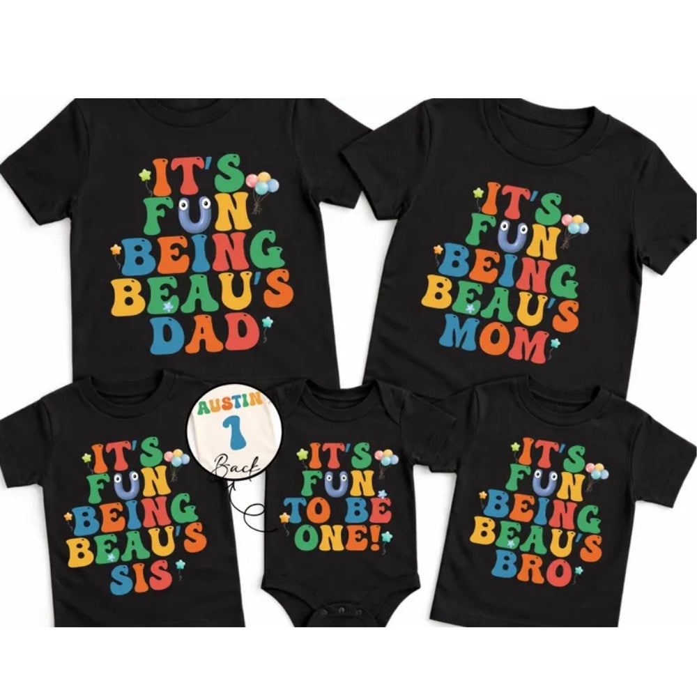 It's Fun To Be One Custom Matching Family 1st Birthday T Shirts, Custom Family First Birthday Shirts ET0141