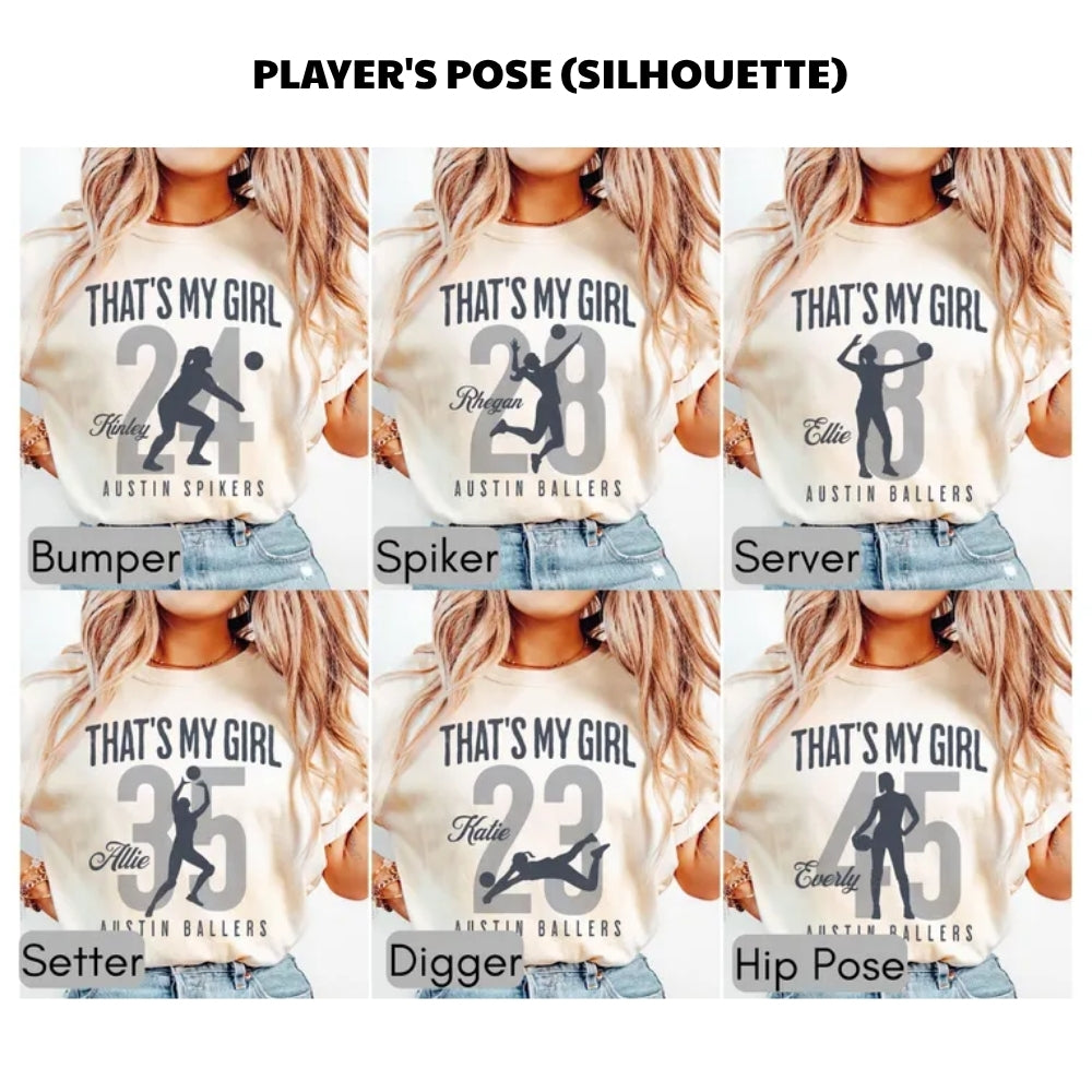 That's My Girl Custom Volleyball Mom T Shirts, Custom Matching Volleyball Family Shirts ET0566