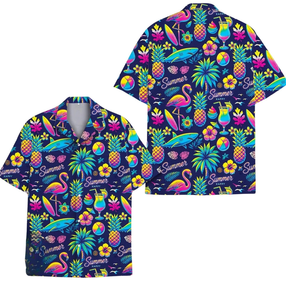 Neon Tropical Hawaiian Shirt For Men Women, Tropical Hawaiian Shirts HE0086