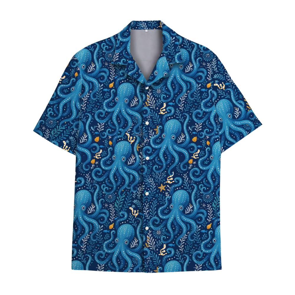 Octopus Blue Hawaiian Shirt Men Women, Octopus Hawaiian Shirts HE0350