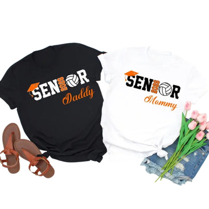 Senior Volleyball Custom Matching Family T Shirts, Personalized Volleyball Grad Night Shirts For Family ET0502