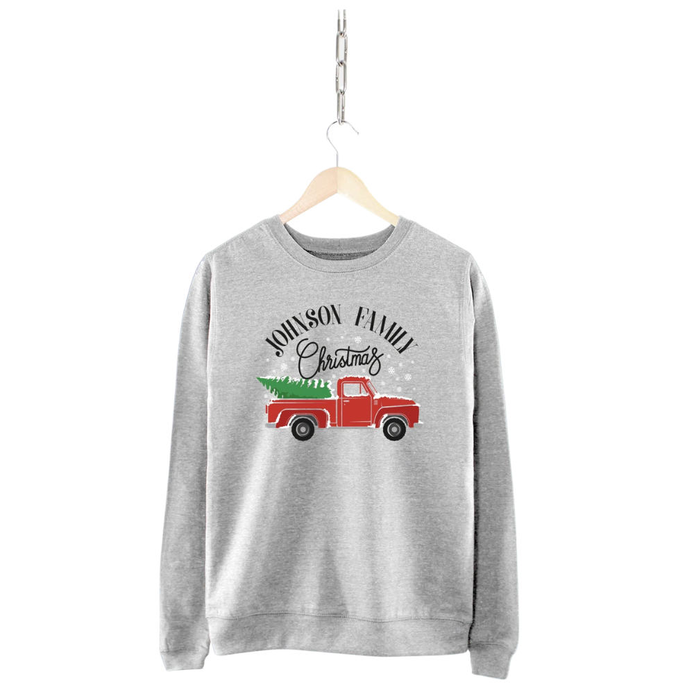 Christmas Truck Custom Family Matching Sweatshirt, Personalized Family Christmas Sweatshirts ET1282