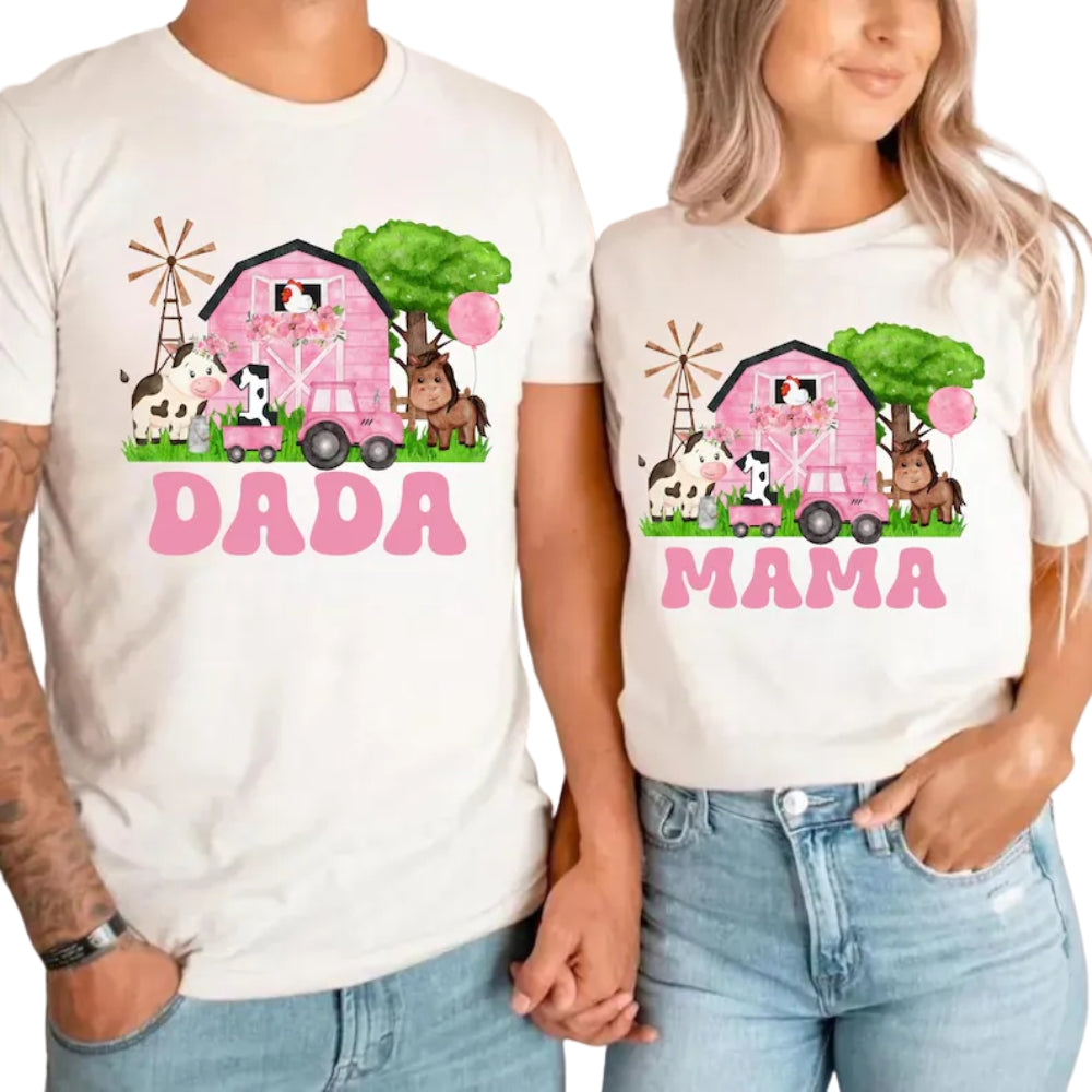 Customized Farm Family Matching Birthday T Shirts, Customized Birthday Shirts For Family ET0059
