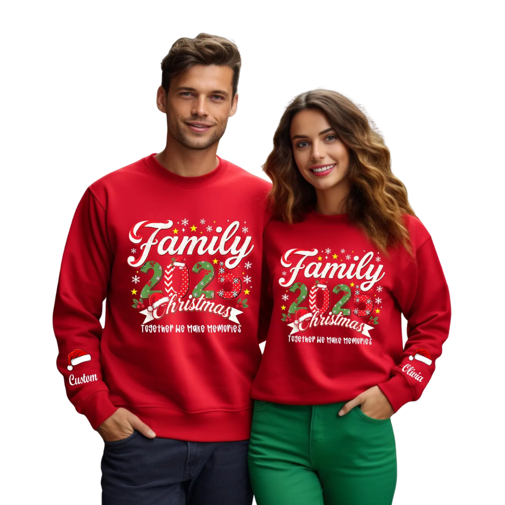 Personalized Family Christmas Matching Sweatshirts, Custom Christmas Family Sweatshirts ET1341
