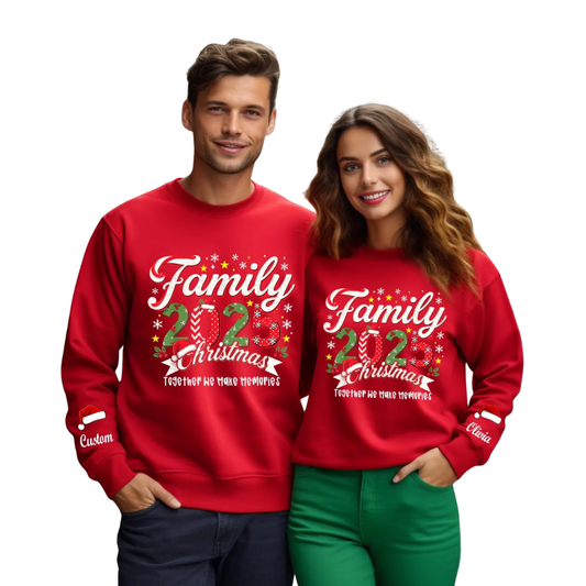 Personalized Family Christmas Matching Sweatshirts, Custom Christmas Family Sweatshirts ET1341