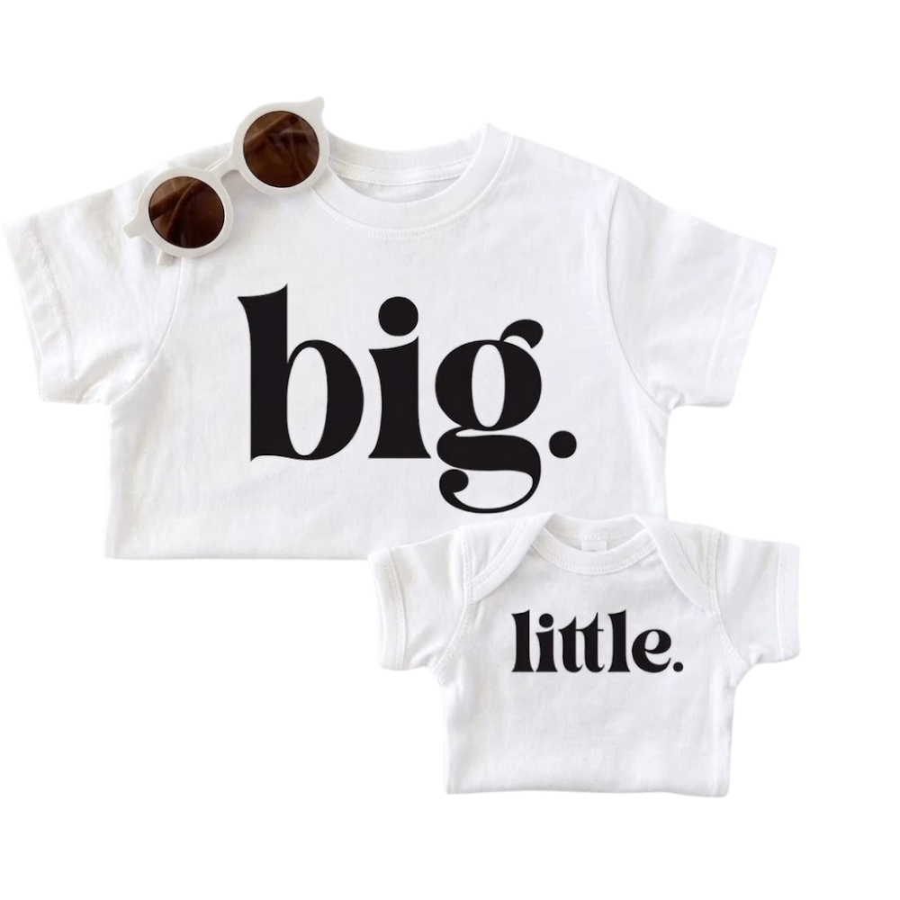 Big Middle Little Littlest Matching Sibling T Shirt, Baby Reveal Sibling Shirts For Family ET1261