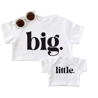 Big Middle Little Littlest Matching Sibling T Shirt, Baby Reveal Sibling Shirts For Family ET1261