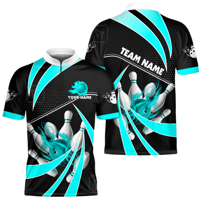Custom Flame Purple And White Bowling Men Jersey, Custom Flame Bowling Team Shirts BE0190 (Bản sao)Custom Team Purple Black Bowling Jersey For Men, Custom Bowling Shirts BZ0609