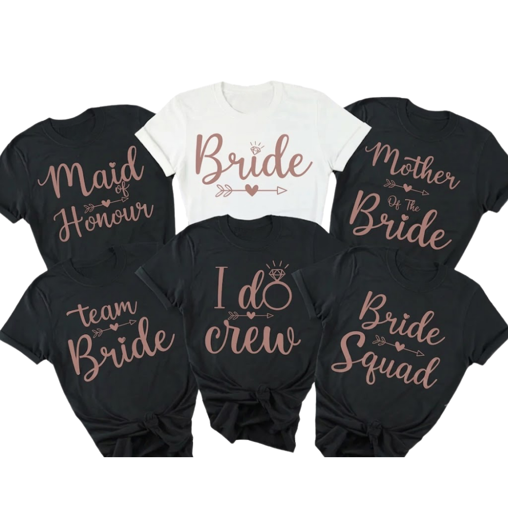 Team Bride Maid Of Honor Mother Of The Bride Matching T Shirts, Bridal Shower Party Matching Shirts ET1027