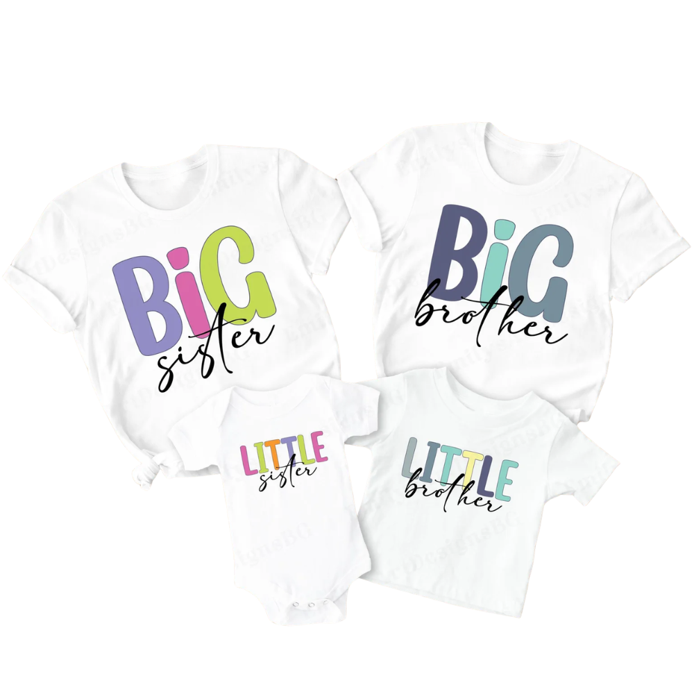 Big Sister Big Brother Matching Sibling T Shirt, Sibling Matching Family Shirts ET1253