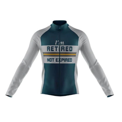 I'm Retired Not Expired Long Sleeve Cycling Jersey Mens, Funny Retrirement Cycling Jerseys CG0715