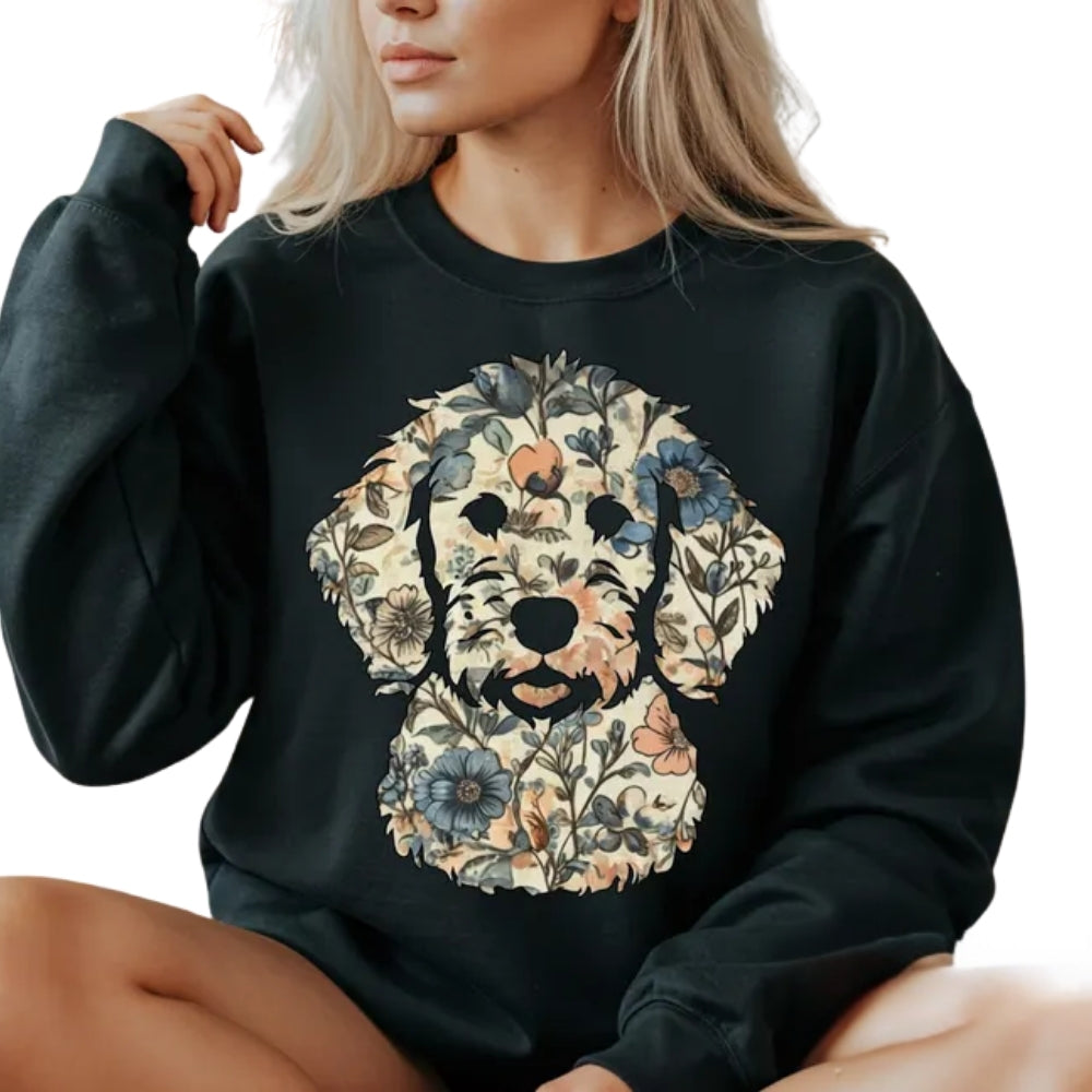 Women's Floral Goldendoodle Sweatshirt, Dog Lover Sweatshirt 2D0812