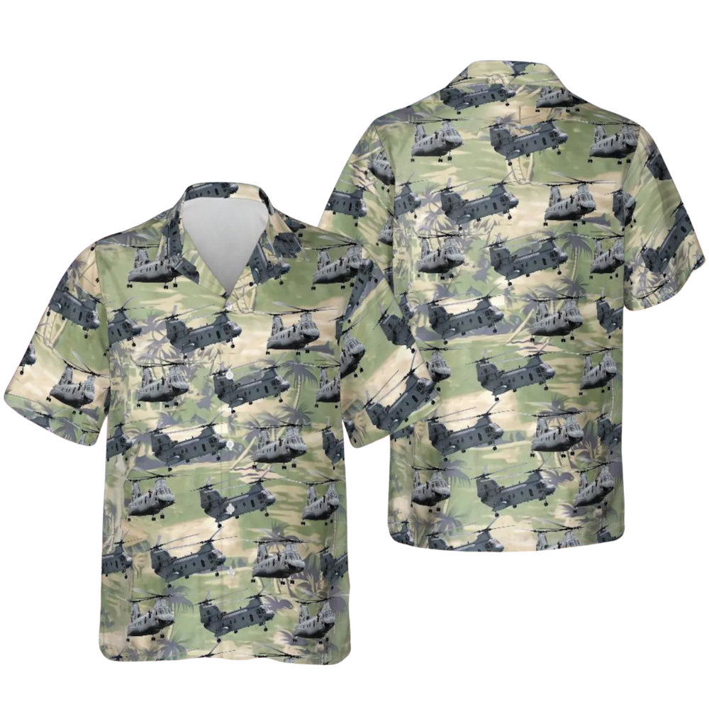 CH-46 Boeing Hawaiian Shirt For Men, Military Aircraft Hawaiian Shirt For Veteran HE0392