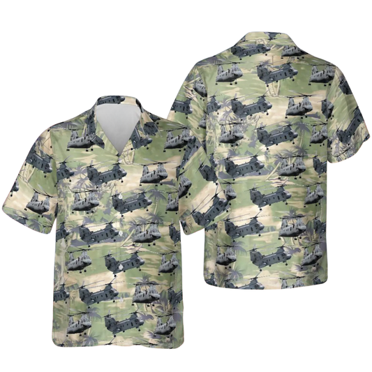 CH-46 Boeing Hawaiian Shirt For Men, Military Aircraft Hawaiian Shirt For Veteran HE0392