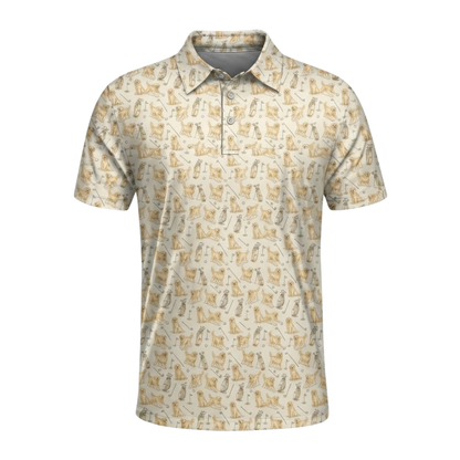 Vintage Golden Retriever Golf Polo Shirt For Men, Golden Retriever Golf Shirts GZ0381