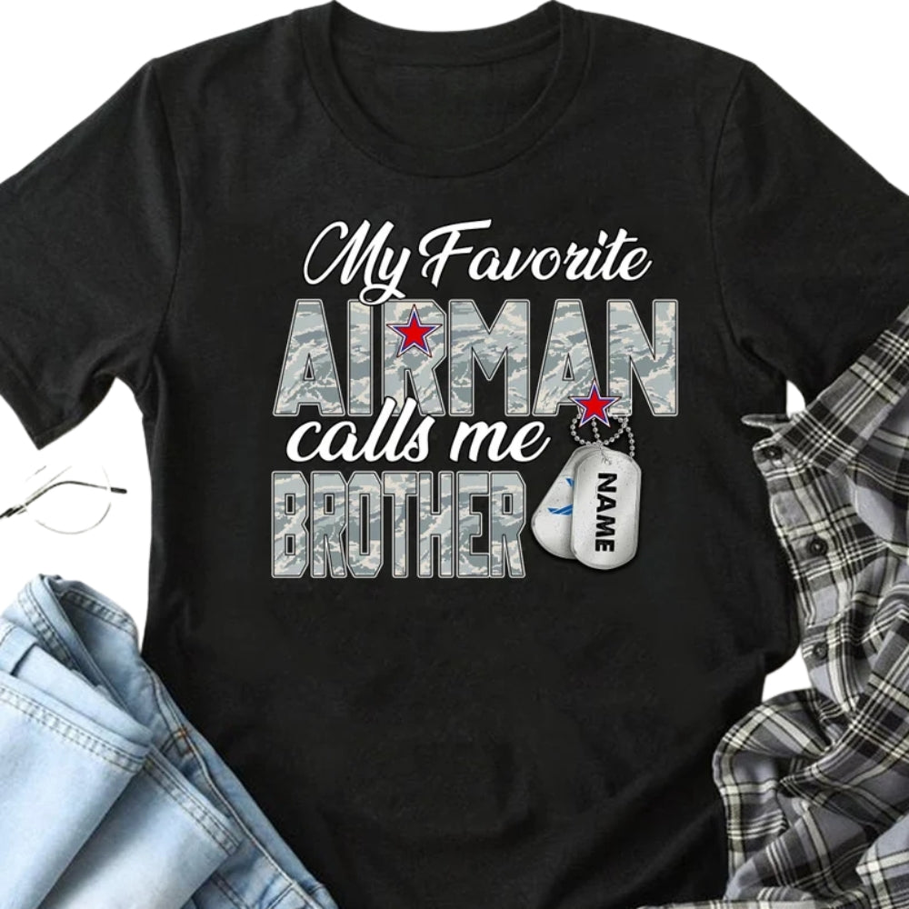 My Favourite Airman Calls Me Mom Custom Air Force Graduation Family Matching T Shirts, Personalized Family Air Force Matching Shirts ET1005