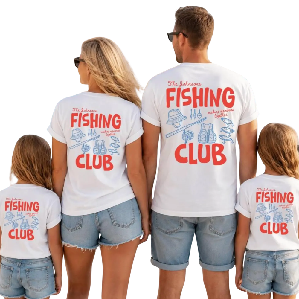 Custom Fishing Club Family Matching T Shirt, Custom Family Fishing Matching Shirts ET1213