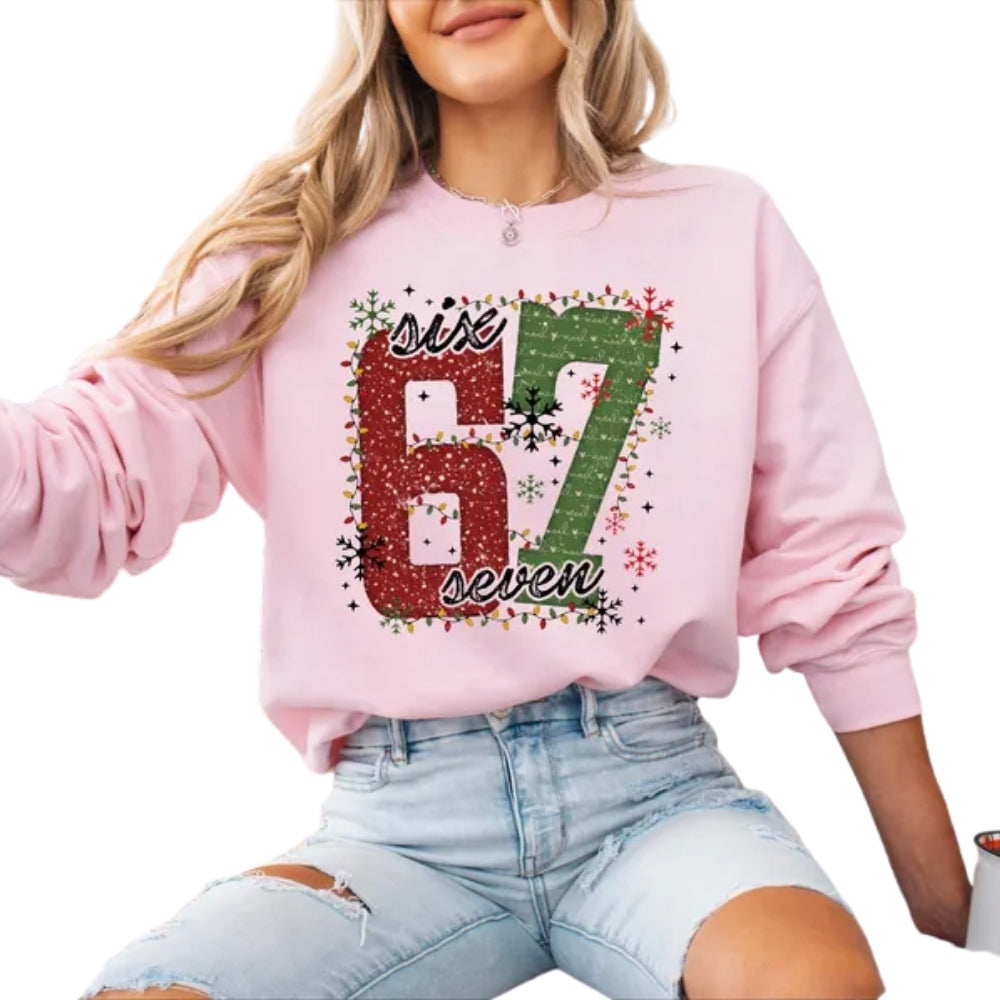 Christmas Six Seven 67 Sweatshirt, Funny Christmas Sweatshirt 2D0533