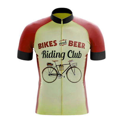 Bike And Beer Riding Club Cycling Short Sleeve Jersey Mens, Beer Cycling Jersey CG0832